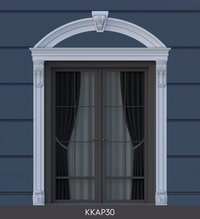 Decorative Polyurethane Arched Door Frame and Pilaster Set