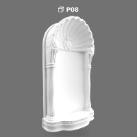 Polyurethane Ornate Wall Niche with Classical Shell Arch